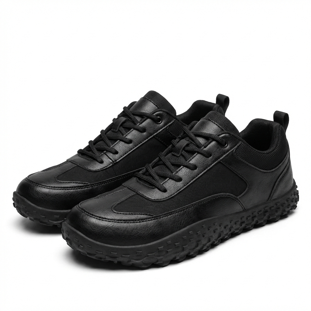 Nubuck Leather Shoes with Rubber Sole