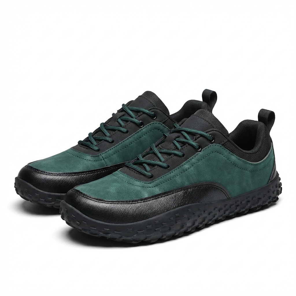 Nubuck Leather Shoes with Rubber Sole