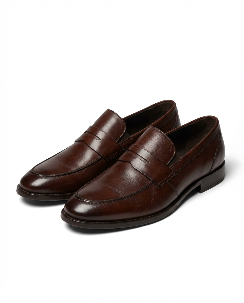 Smooth Full-Grain Leather Loafers with Precision Stitching