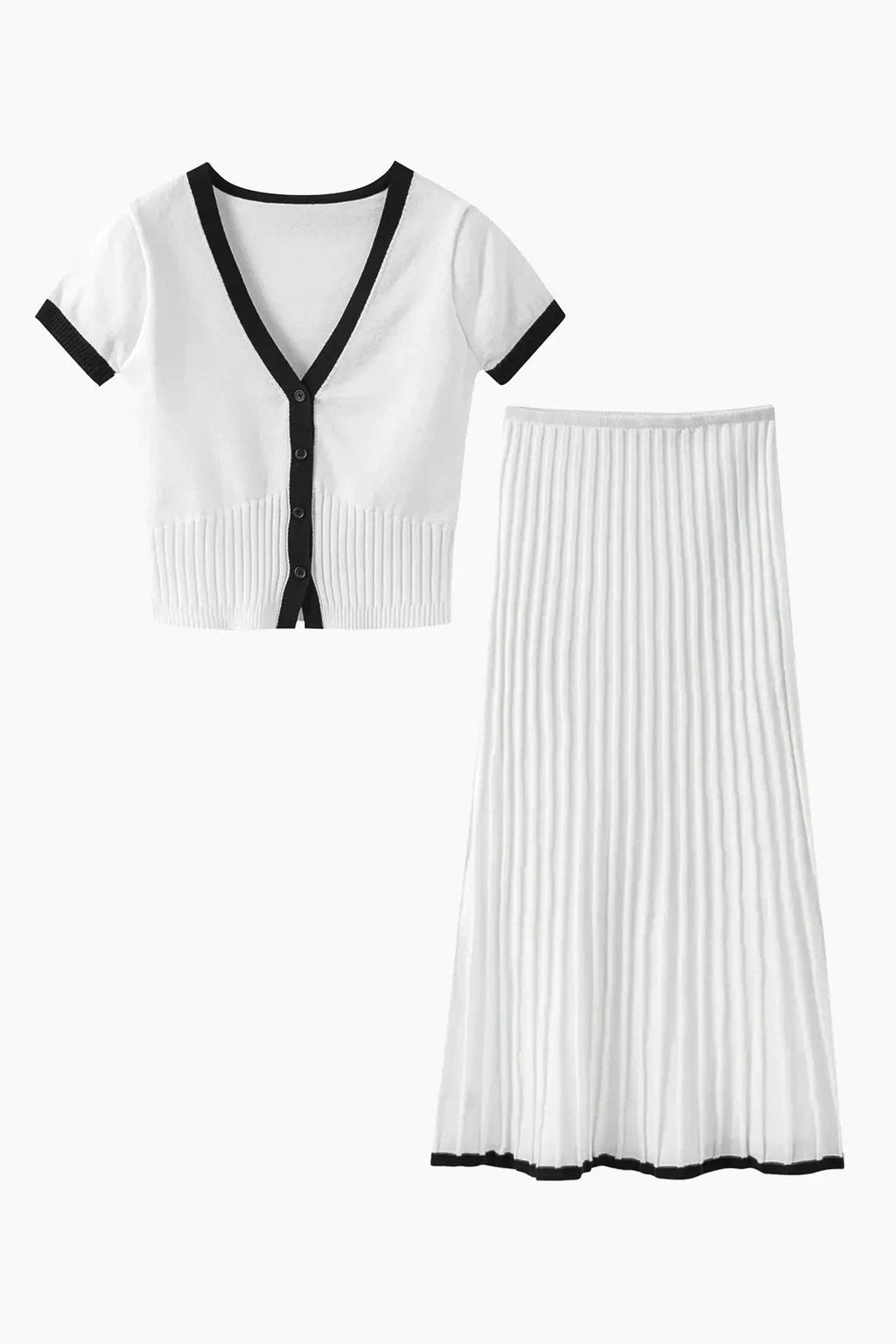 Ribbed Perfection Relaxed Stylish Skirt Set