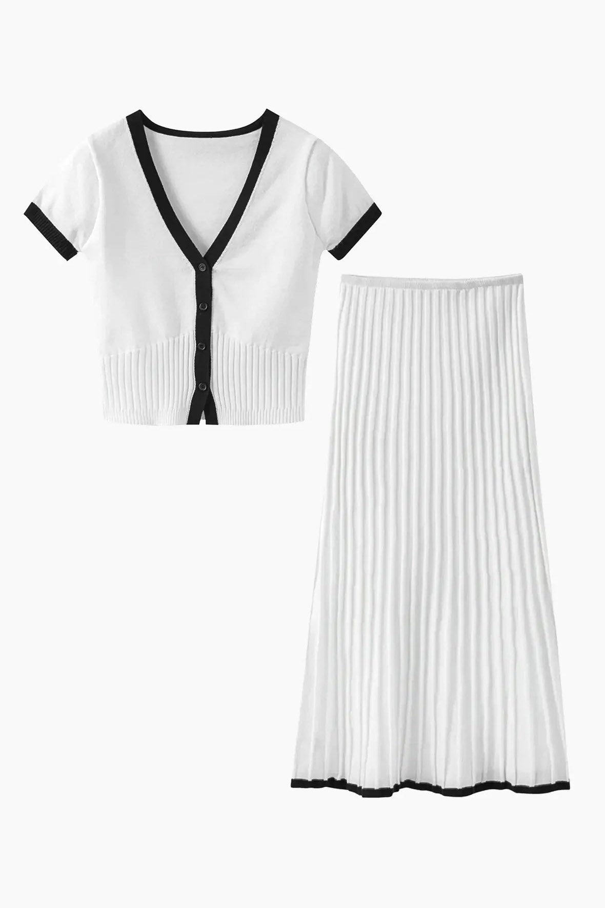 Ribbed Perfection Relaxed Stylish Skirt Set
