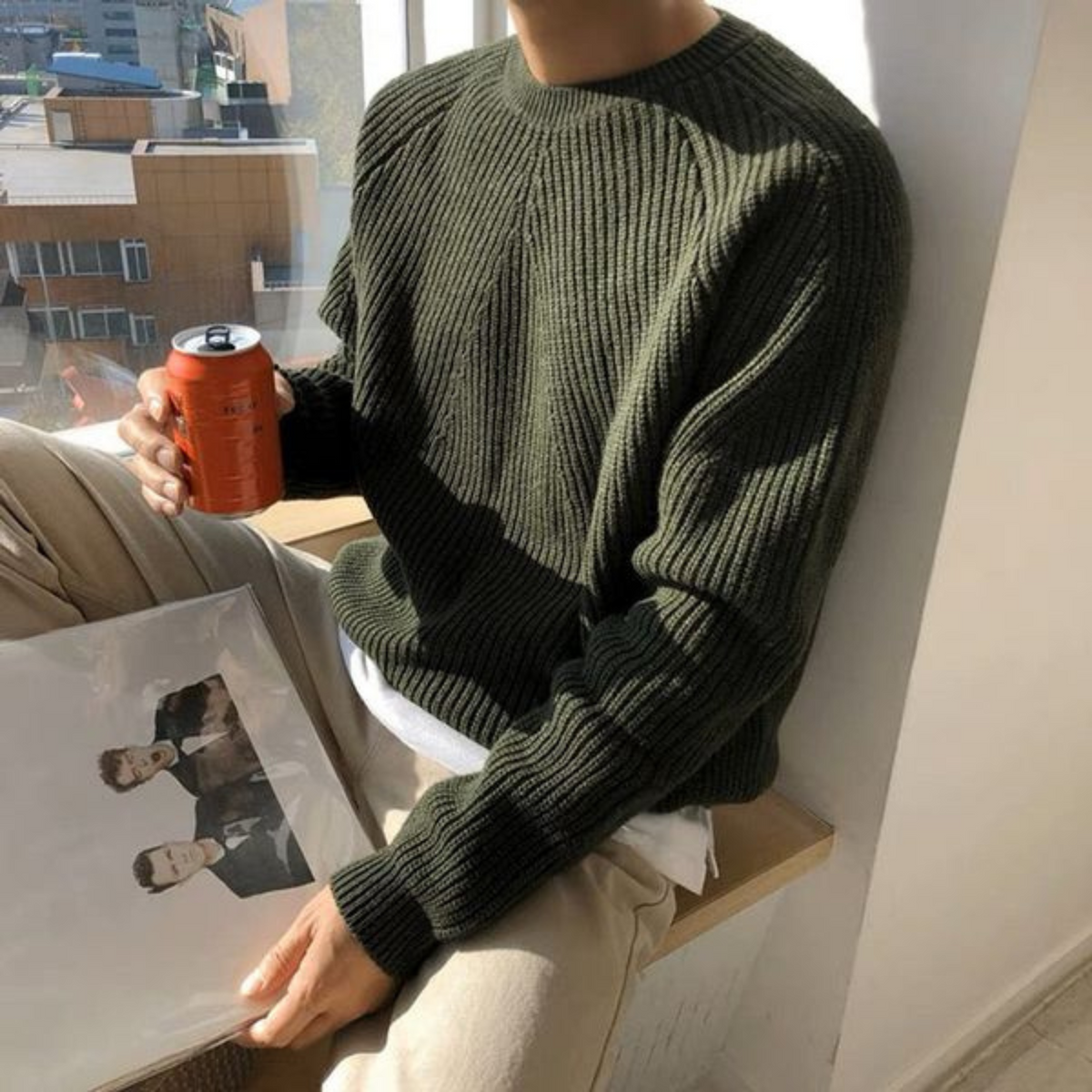 Breathable Wool Blend Sweater with Lightweight Feel