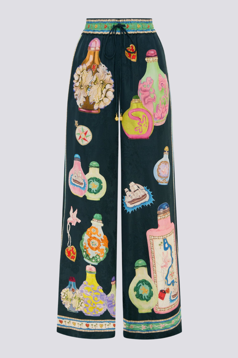 Philomene V-Neck Vase Print Trousers Set
