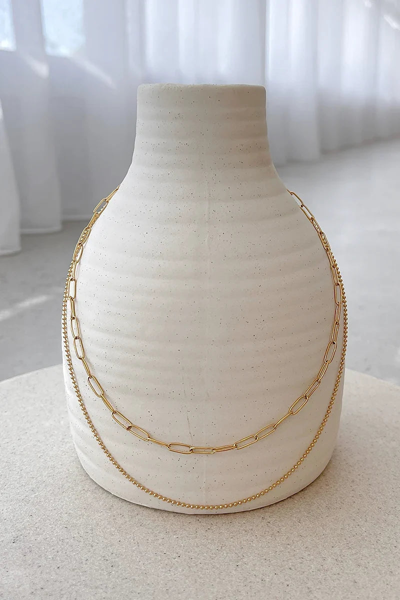 Coordinated Dani Chain Necklace Set - Gold
