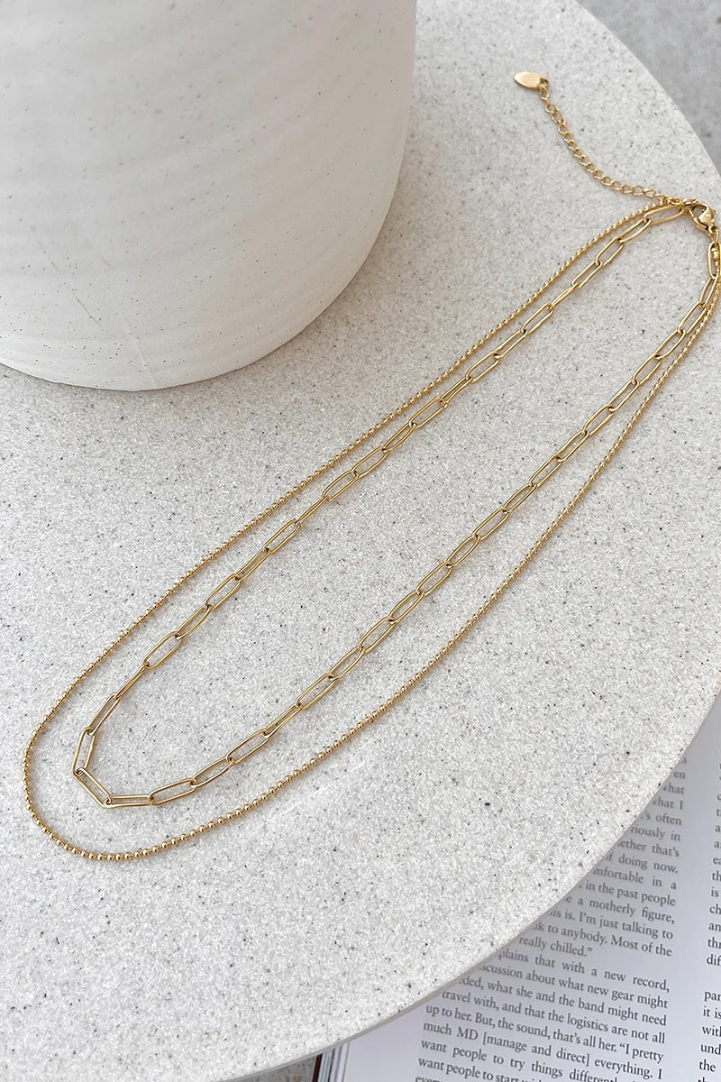 Coordinated Dani Chain Necklace Set - Gold