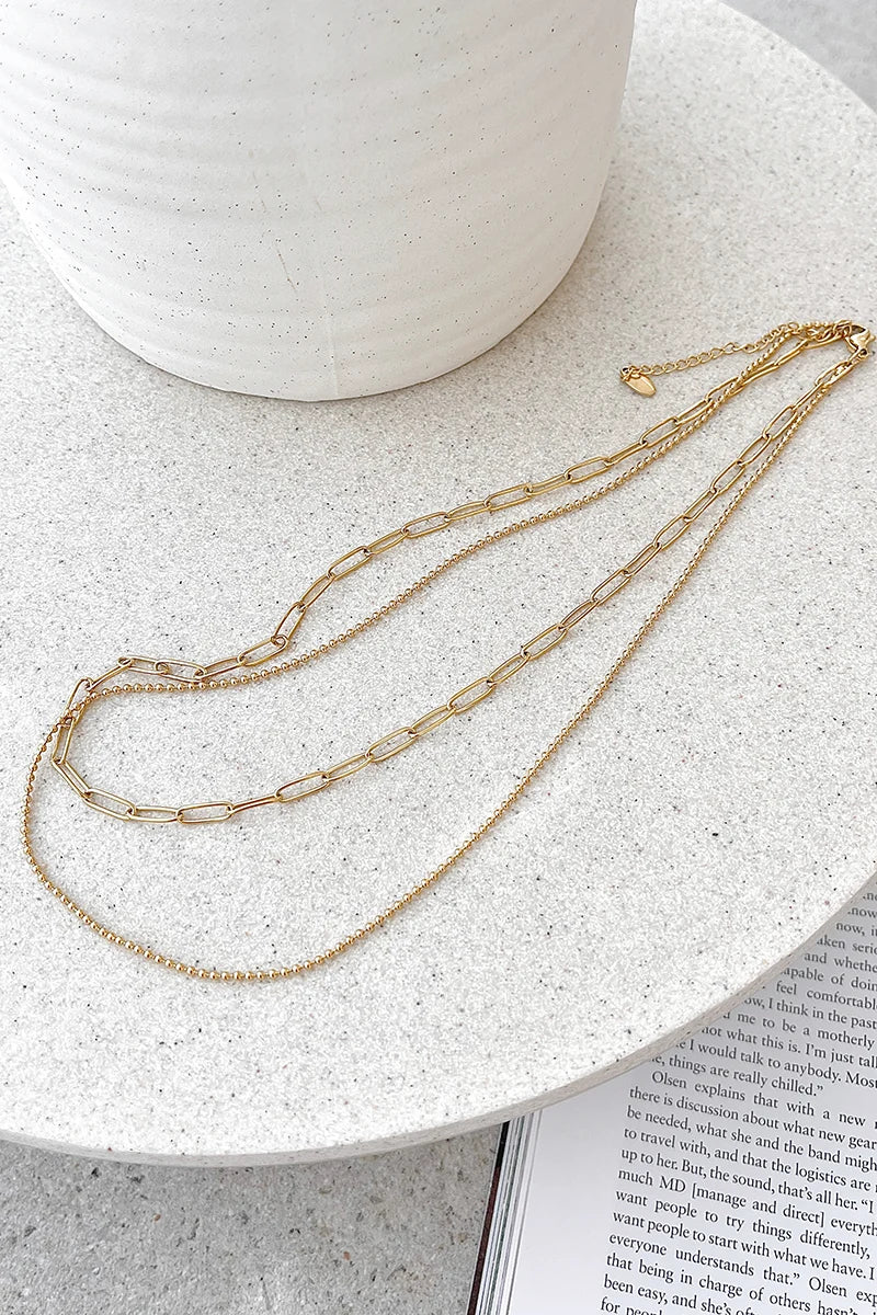 Coordinated Dani Chain Necklace Set - Gold