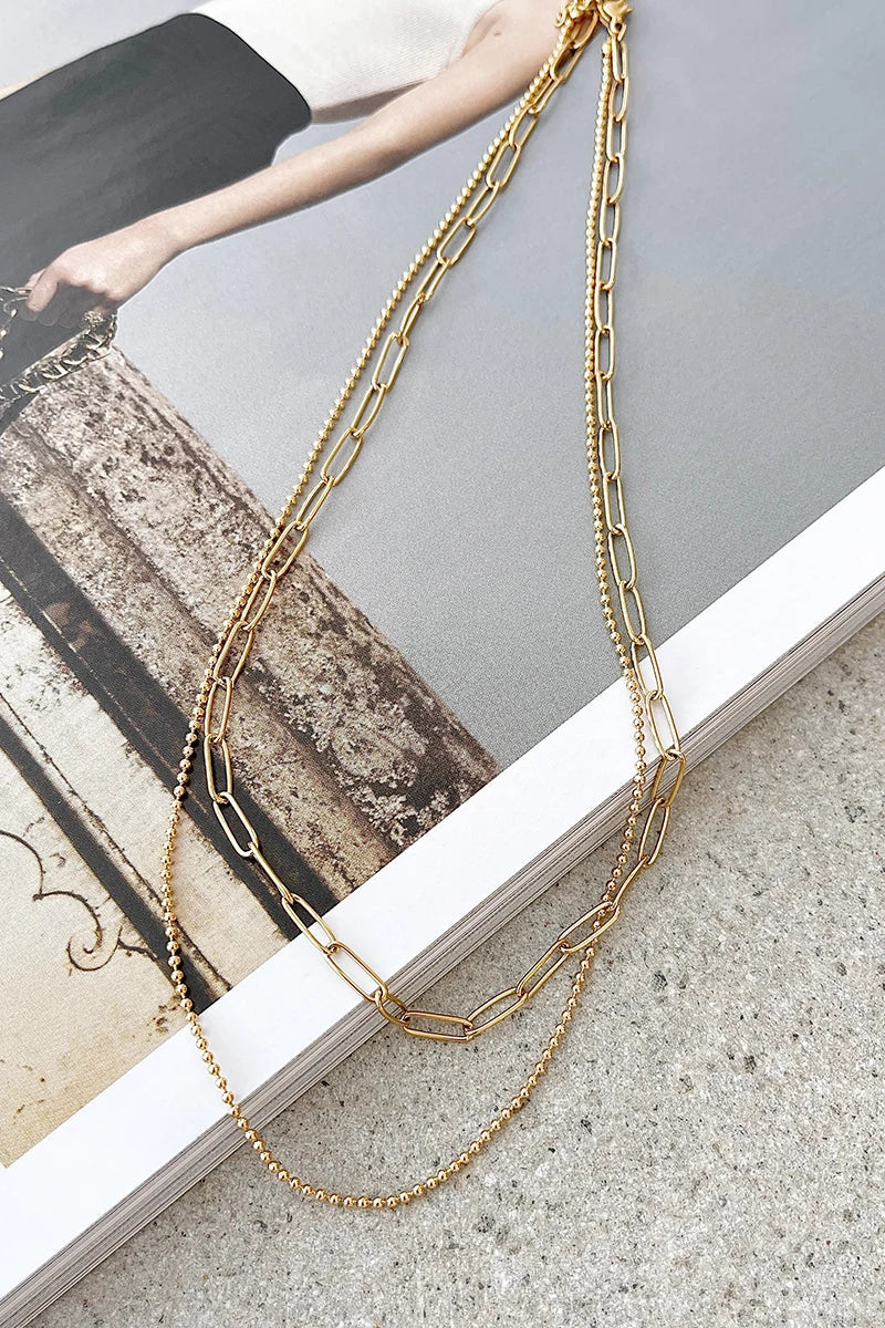 Coordinated Dani Chain Necklace Set - Gold
