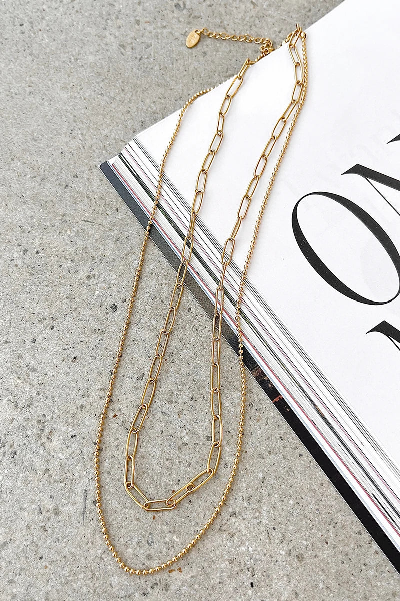 Coordinated Dani Chain Necklace Set - Gold
