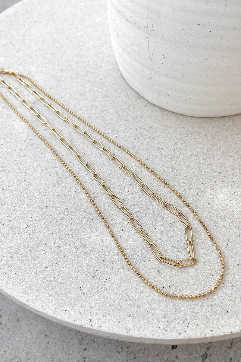 Coordinated Dani Chain Necklace Set - Gold