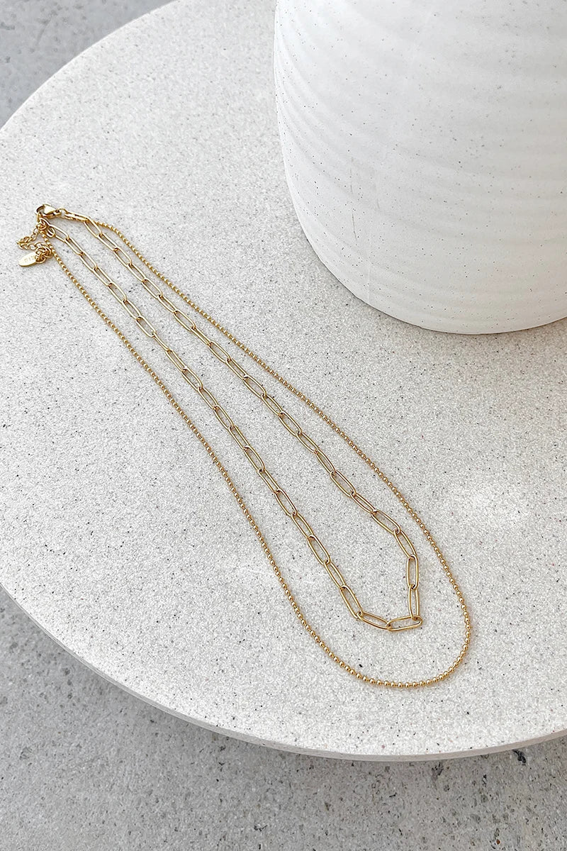 Coordinated Dani Chain Necklace Set - Gold