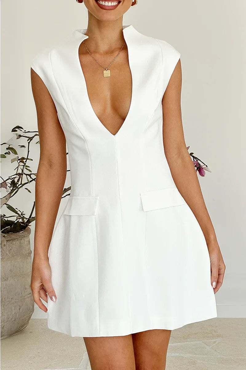 Tahiya Mini-Length Dress - White
