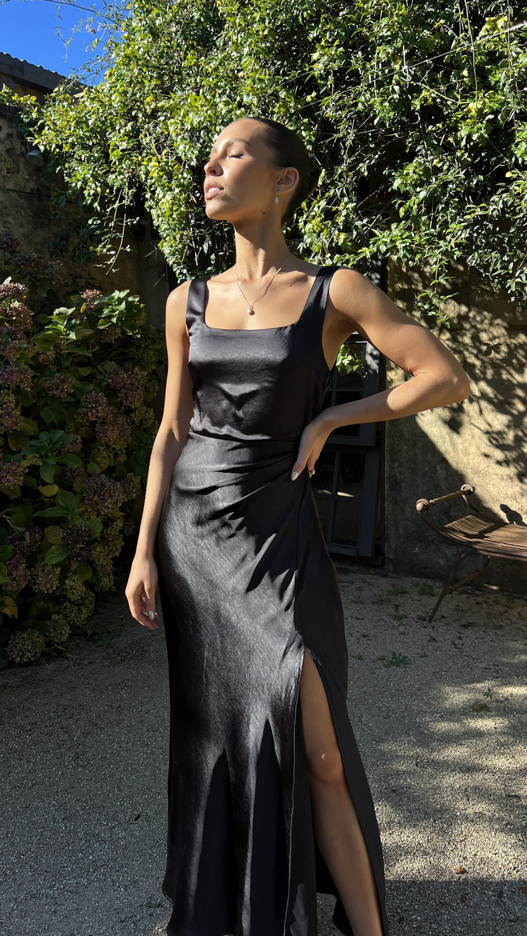 Alaria Maxi-Length Dress - Black