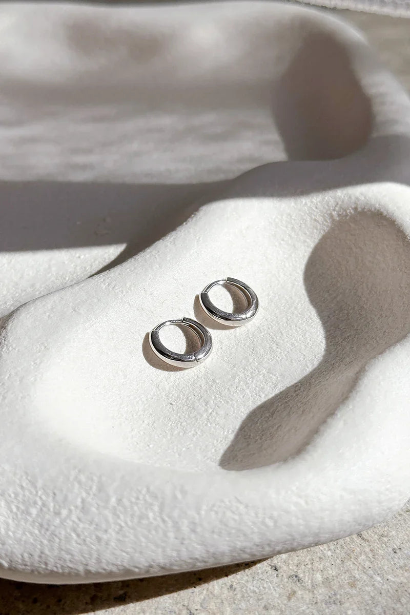 Statement Island Glow Hoop Earrings - Sterling Silver