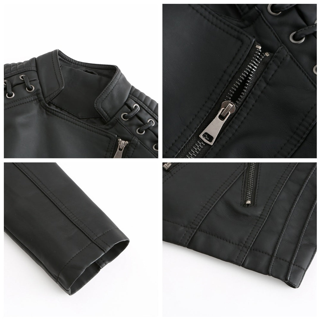 Fashionable Leather Jacket in Premium Construction