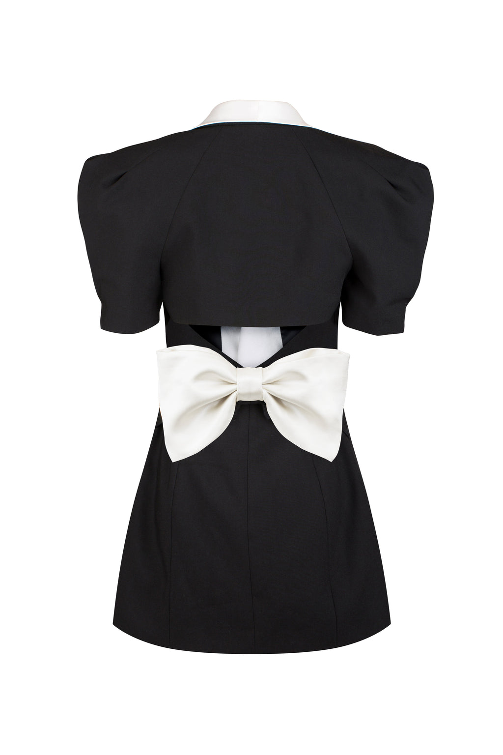 Elsie V-Neck Open-Back Bowtie Mini-Length Dress