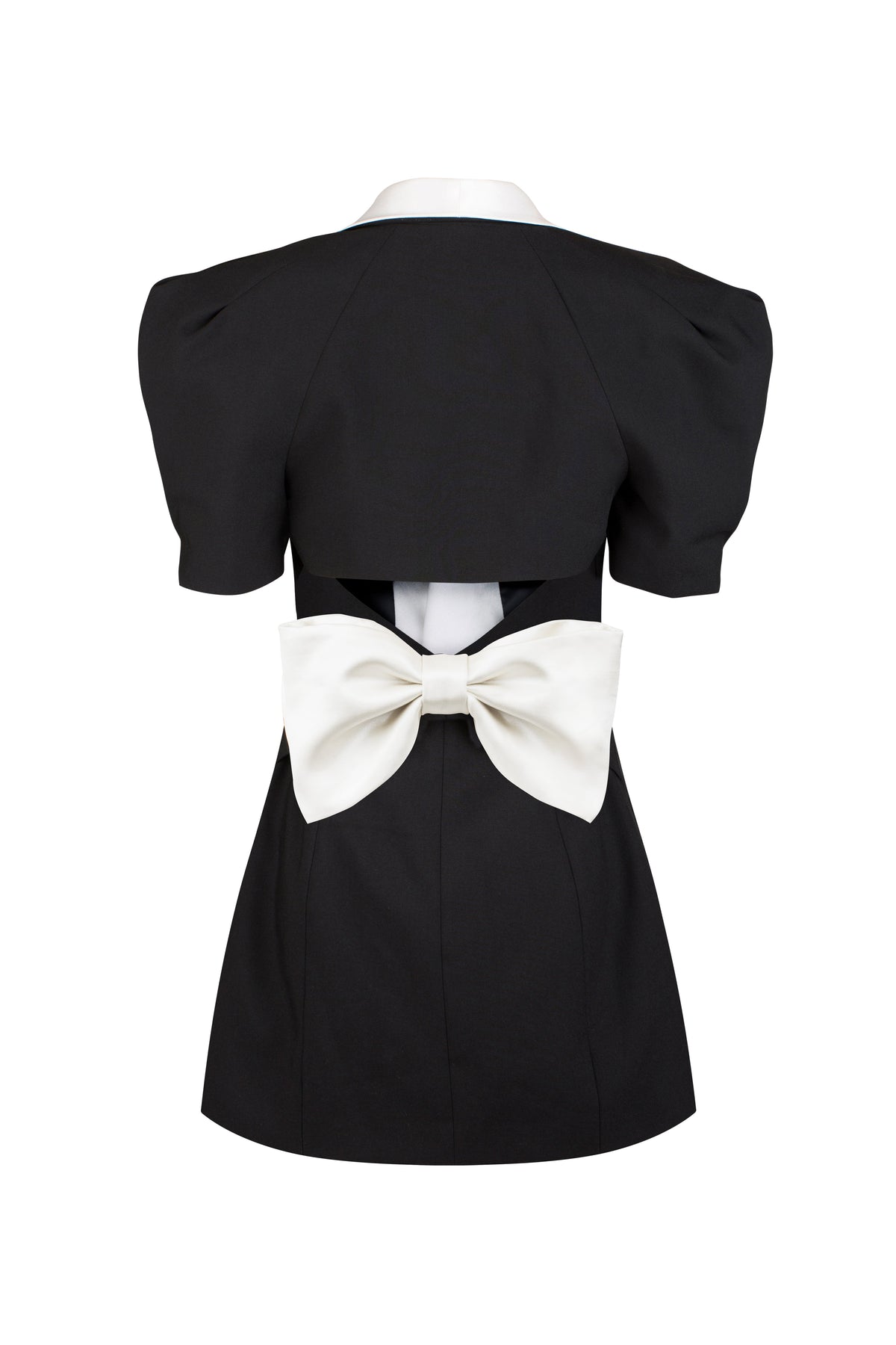 Elsie V-Neck Open-Back Bowtie Mini-Length Dress