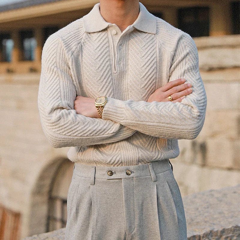Polyester Sweater with Button Front