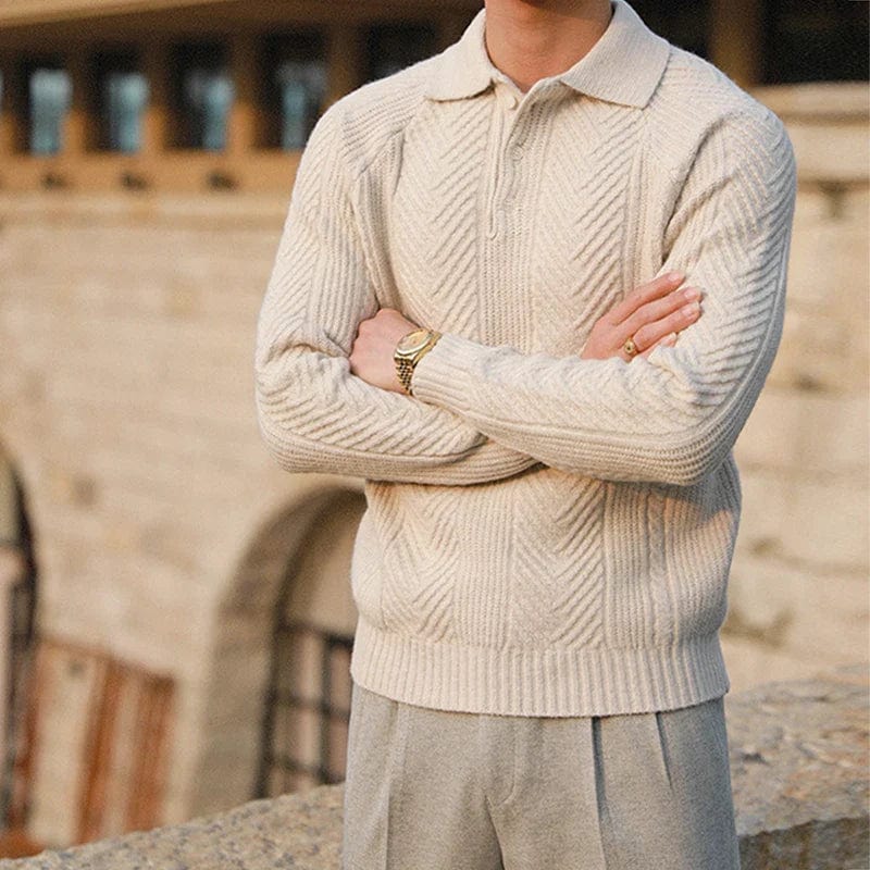 Polyester Sweater with Button Front