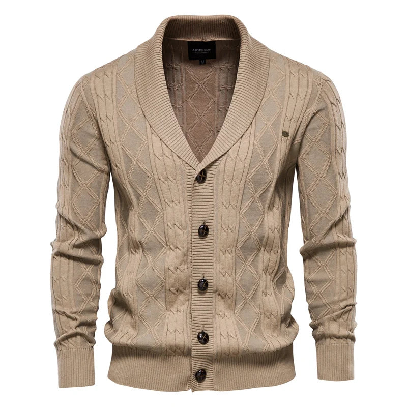 Wool Blend Cardigan with Slim Fit