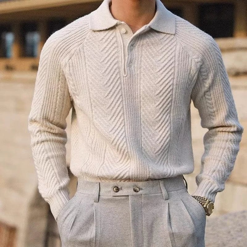 Polyester Sweater with Button Front