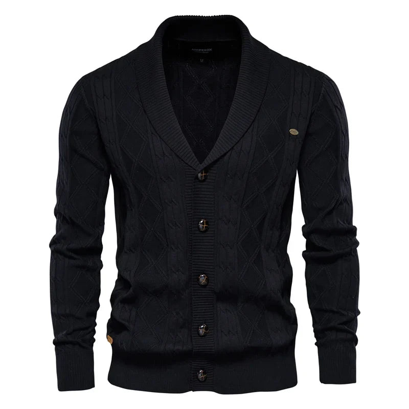 Wool Blend Cardigan with Slim Fit