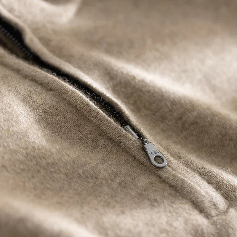 Knit Sweater with Zip Front