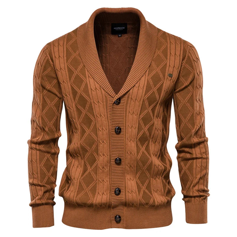 Wool Blend Cardigan with Slim Fit