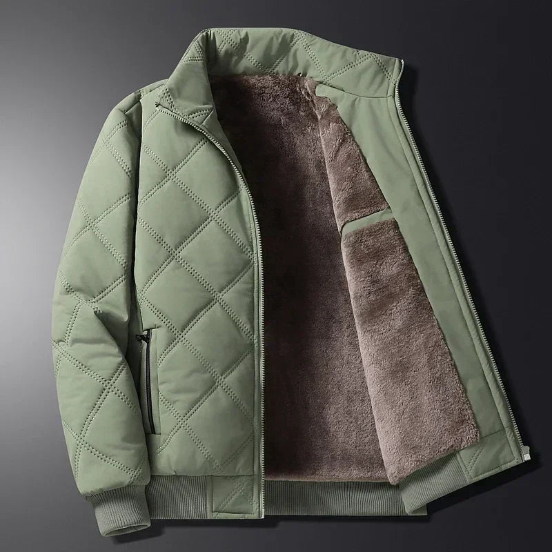 Warm Coat with Textured Knit