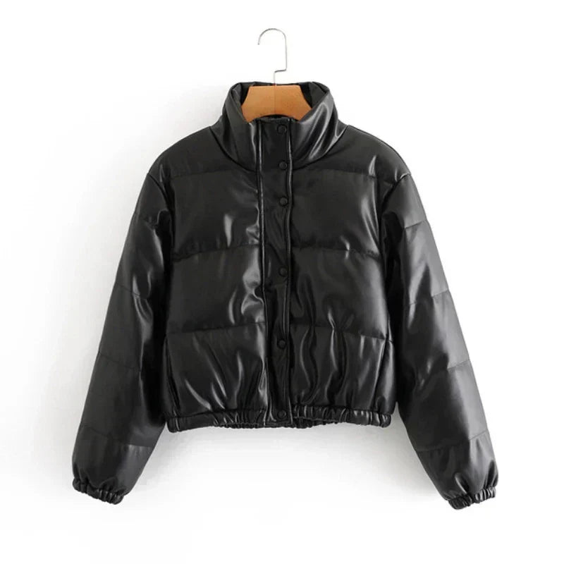 Padded Leather Jacket with a Modern Look