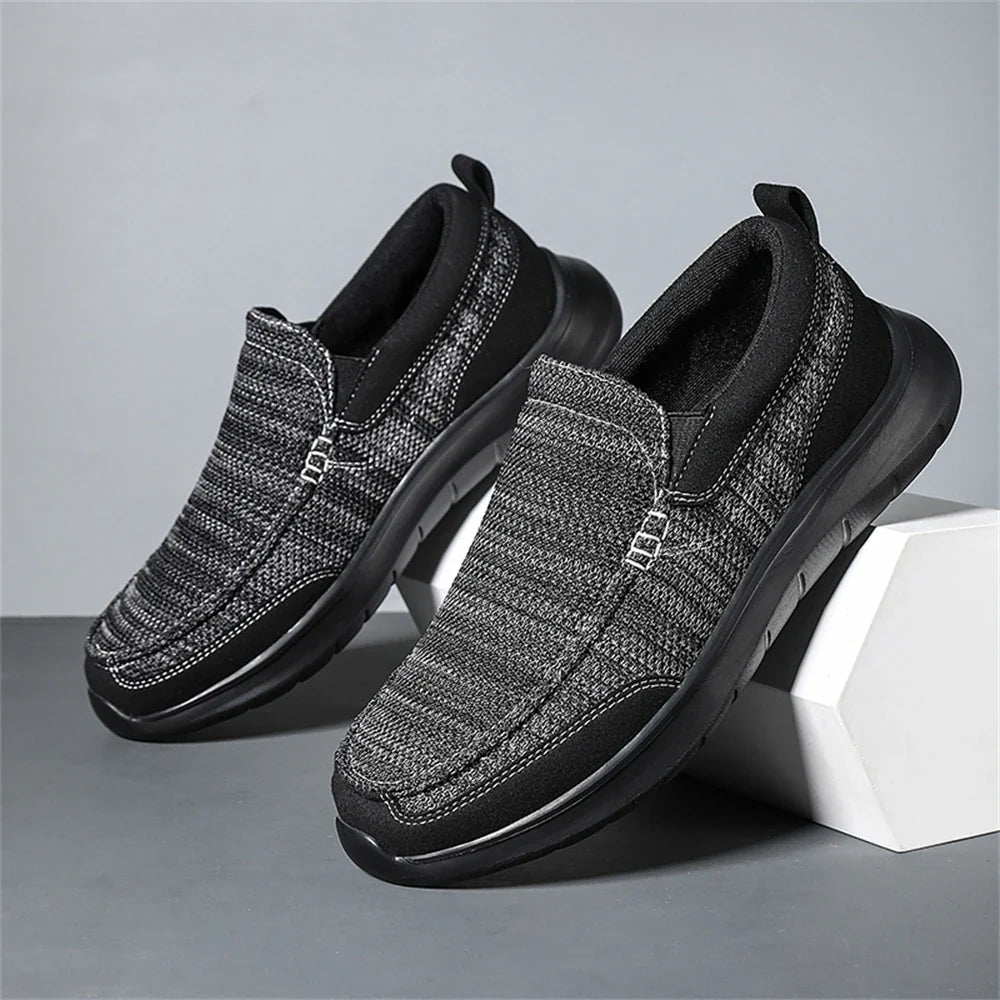 Knit Slip-On Shoes with Rubber Sole