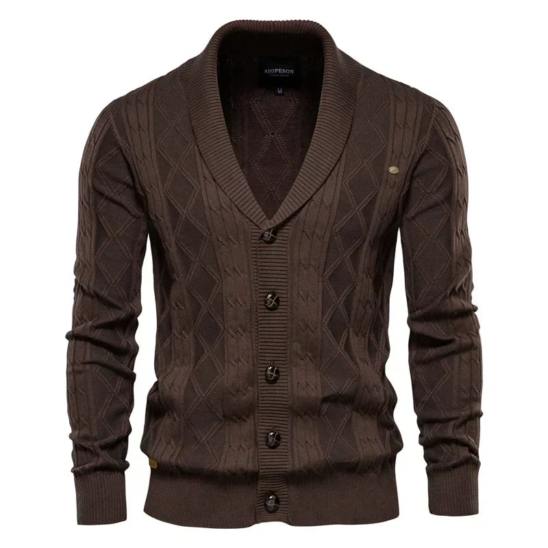 Wool Blend Cardigan with Slim Fit
