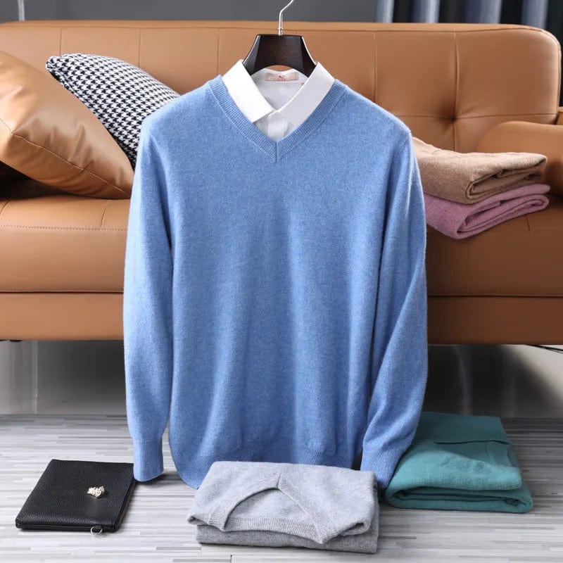 Wool Blend Sweater with V-Neck