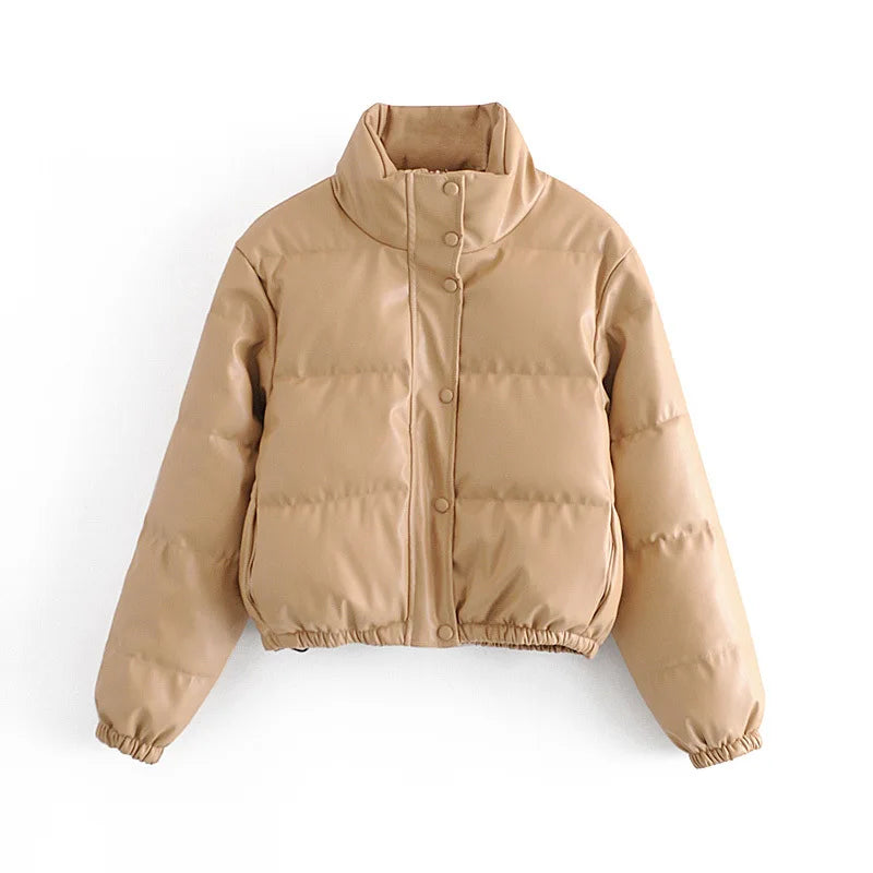 Padded Leather Jacket with a Modern Look