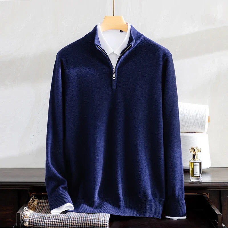 Knit Sweater with Zip Front