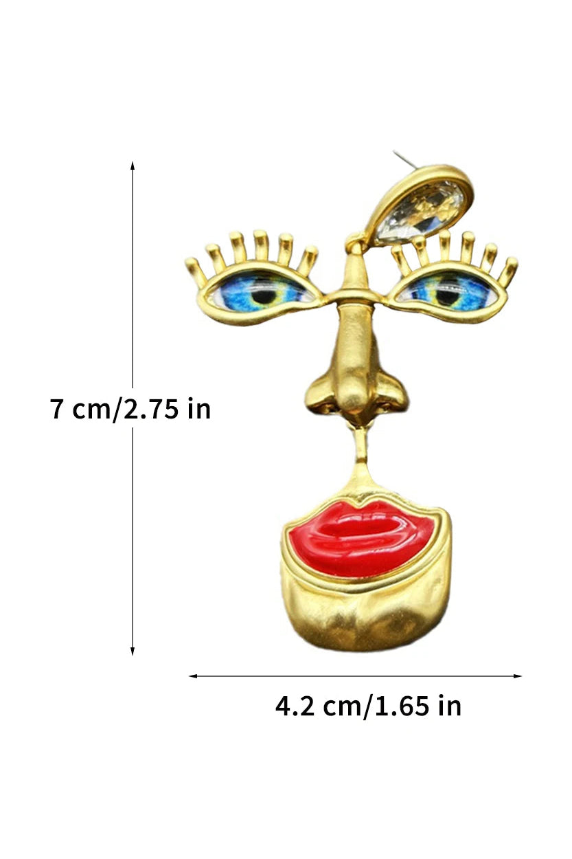 Statement Evil Eyes Retro Face Stud Earrings