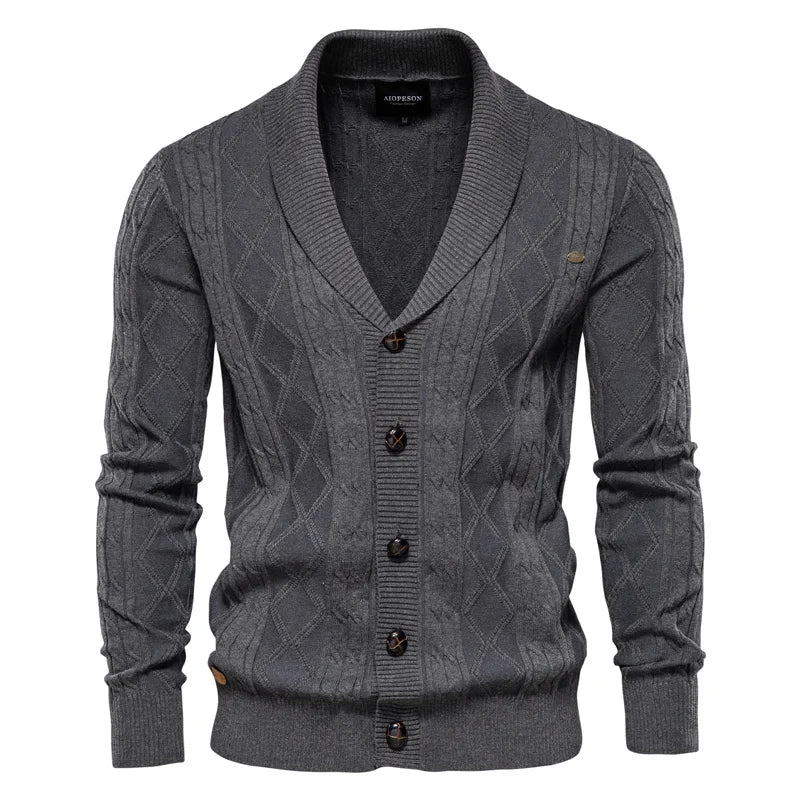 Wool Blend Cardigan with Slim Fit