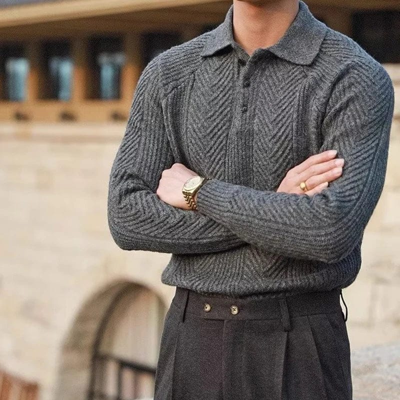 Polyester Sweater with Button Front