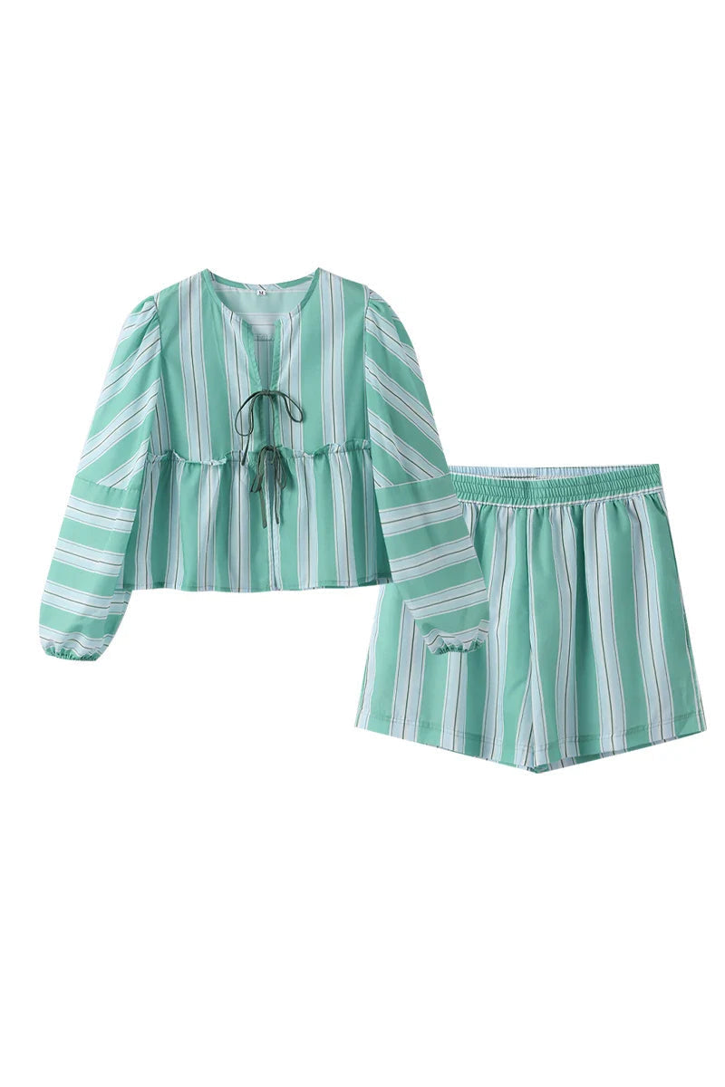 Modern Stripes Shorts & Blouse