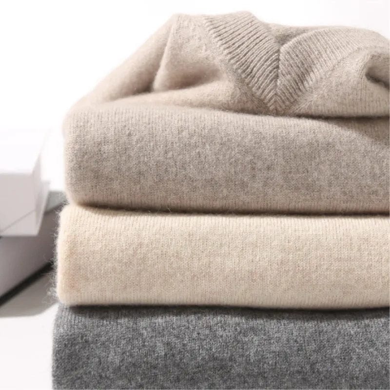Wool Blend Sweater with V-Neck