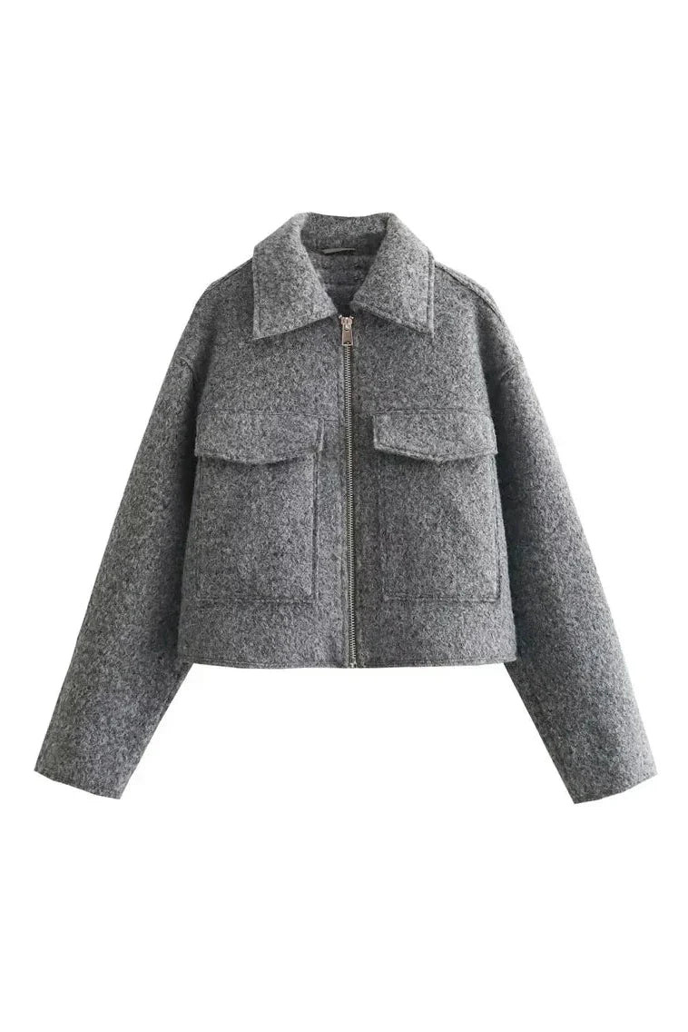 Modern Cropped Jacket - Gray