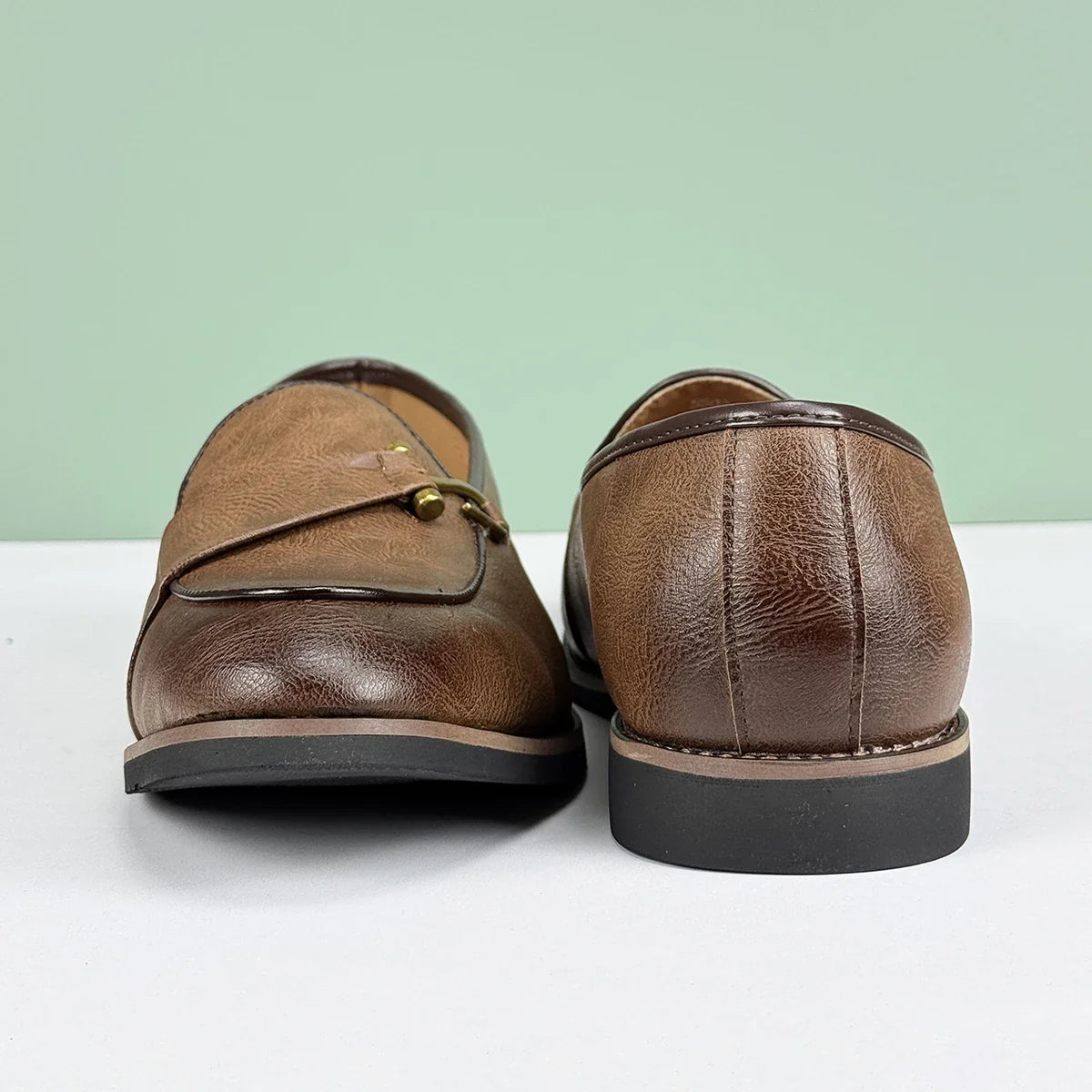 Polished Leather Loafers with Lace-Up Closure