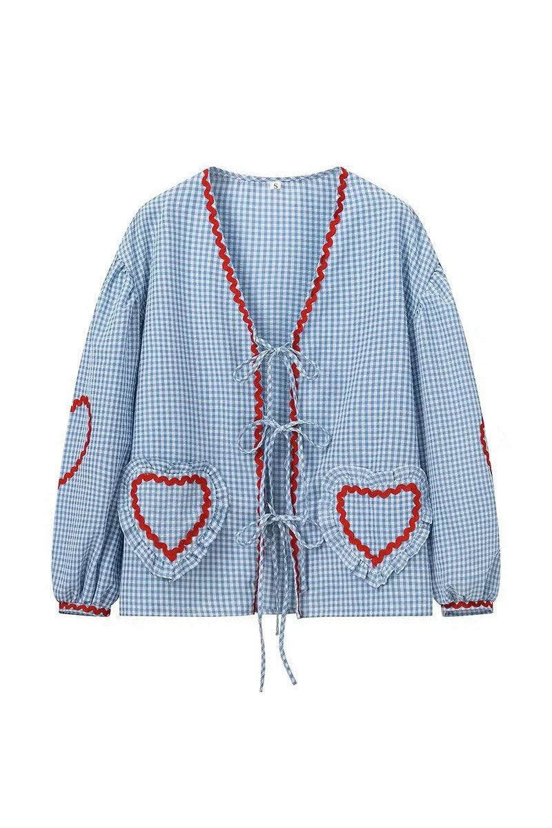 Modern Hearts Long Sleeves Blouse