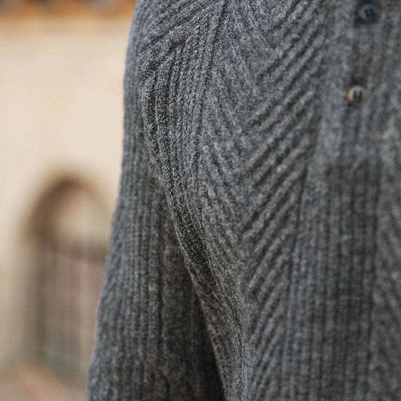 Polyester Sweater with Button Front