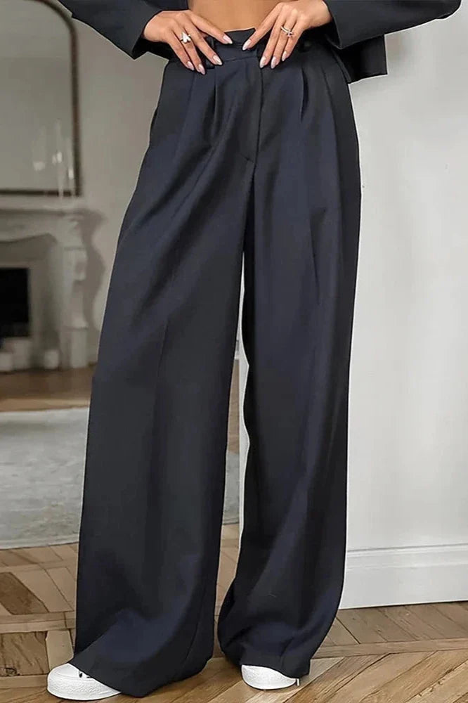 Autumn Winter Solid Office Trousers Set