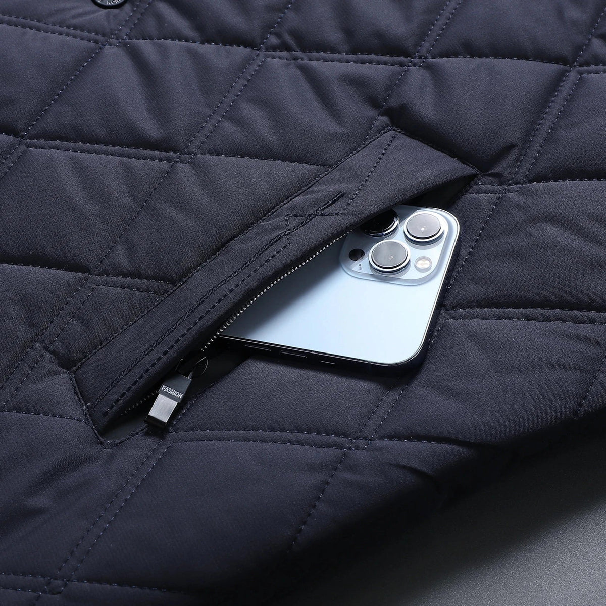 Quilted Jacket with Zip Front