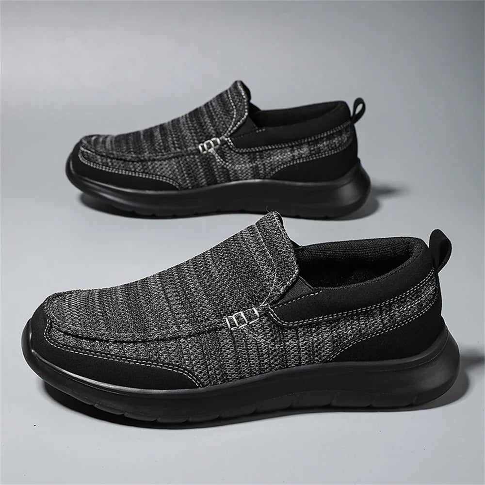 Knit Slip-On Shoes with Rubber Sole