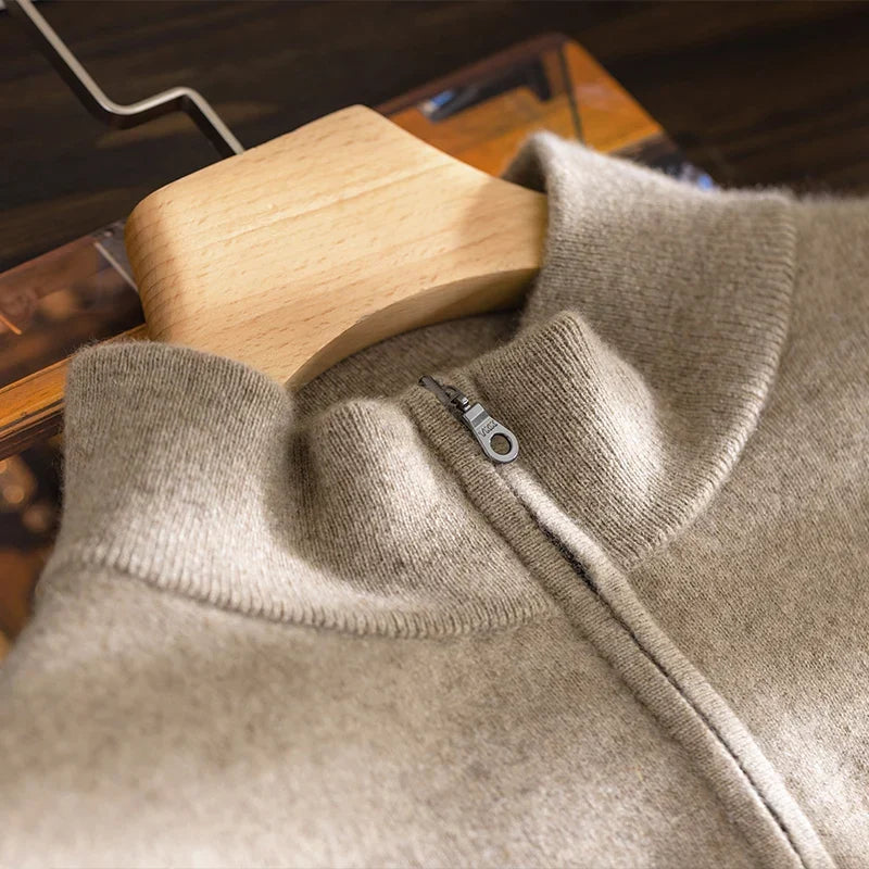 Knit Sweater with Zip Front