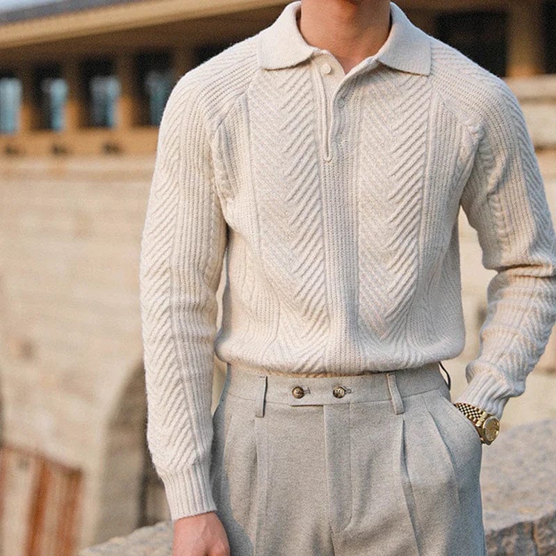Polyester Sweater with Button Front