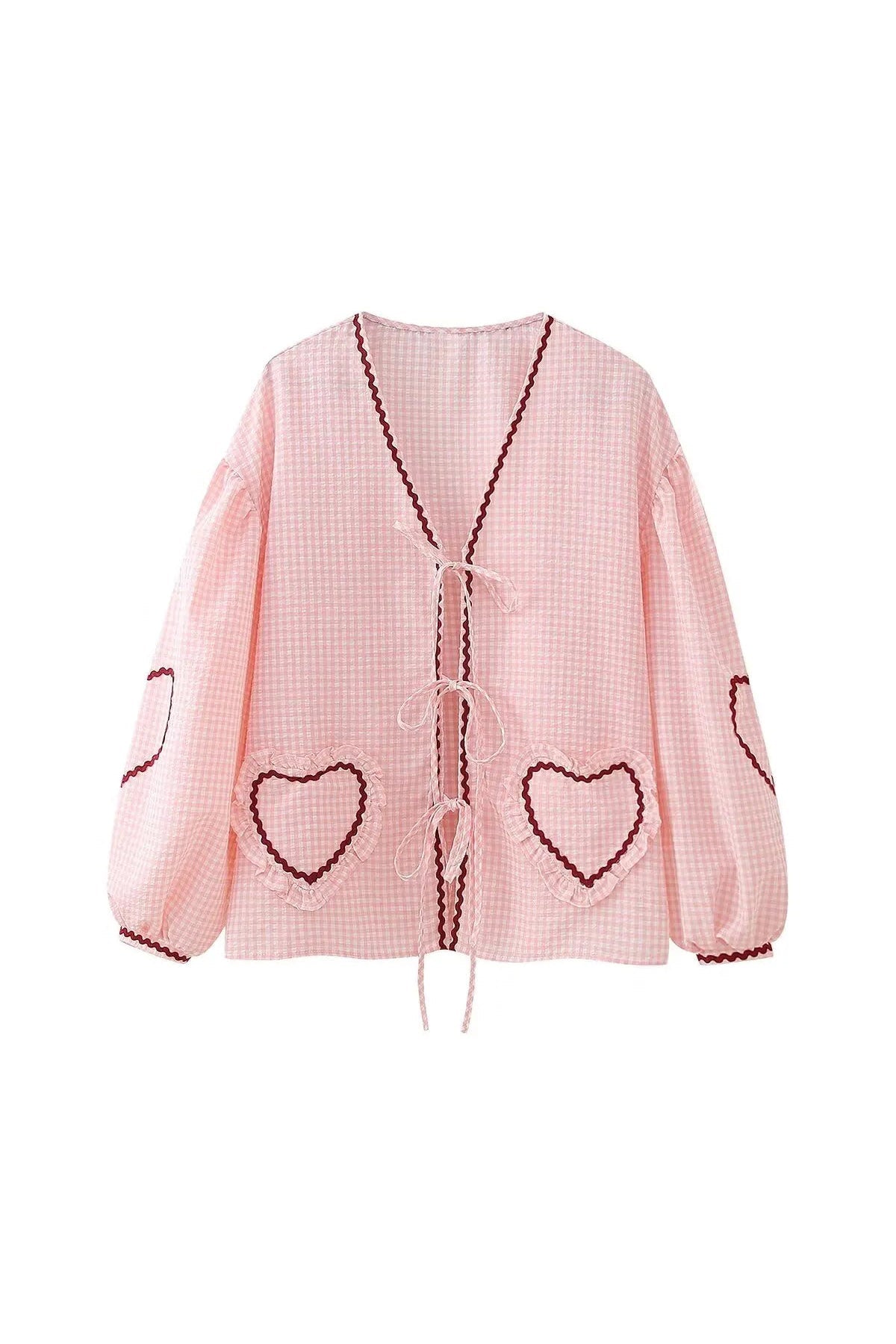 Modern Hearts Long Sleeves Blouse