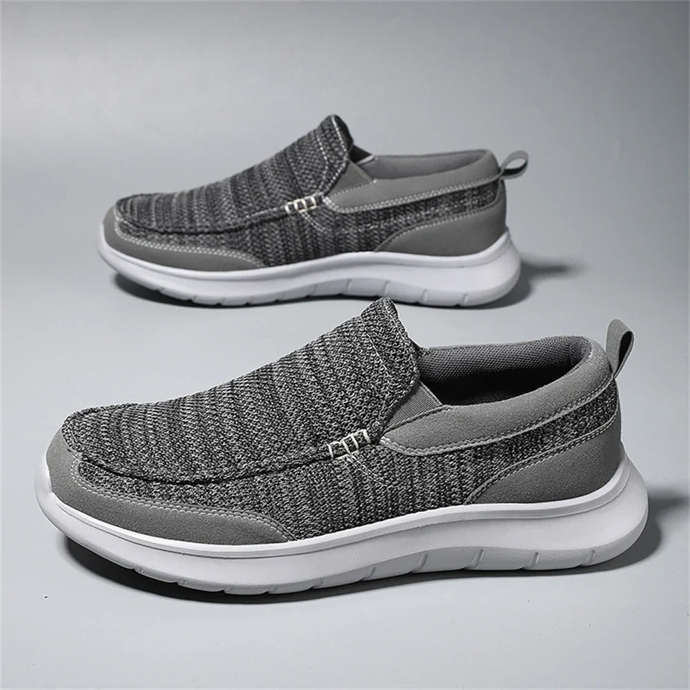 Knit Slip-On Shoes with Rubber Sole